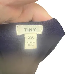 Anthropologie Tiny‎ Nadia Shirt Dress Button Embroidered Navy Blue Teal Size XS thumbnail 9