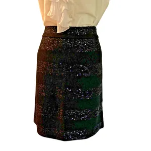 Sequin Skirt NWT Women Size 4 Black Lined Above Knee Party Ann Taylor Loft thumbnail 4