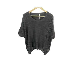 Miilla Womens S Sweater Gray Short‎ Sleeved Crochet Lightweight Open Knit Casual thumbnail 5