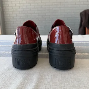 Converse Lug Sole Mary Jane’s Women’s Size 10.5 Red Patent Leather Platform Y2K thumbnail 10