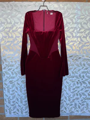 House of CB Solaine Velvet Corset Gown S Burgundy Gothic Vampire thumbnail 8