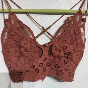 Free People One Copper Adella Crochet Lace Bralette Sz S thumbnail 4