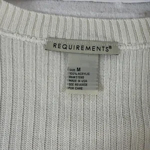 Requirements‎ vtg y2k Ivory Knit Button-Up Cardigan short sleeve womens small thumbnail 7