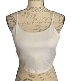 White Yoga Fitness Gym Tank Bra Size Large NEW thumbnail 1