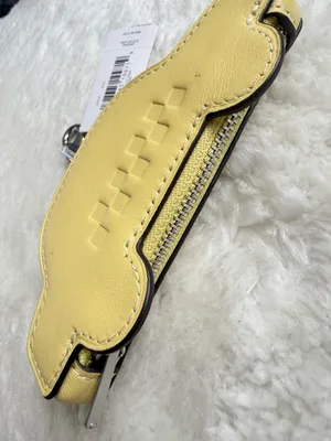 Coach Taxi Cab Charm Yellow Leather Keychain thumbnail 3