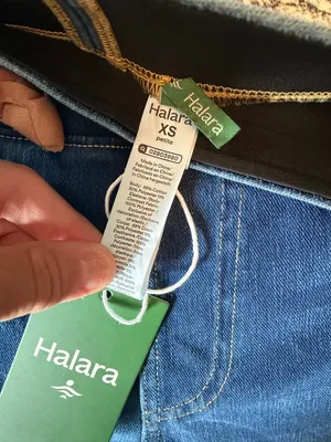 Halara XS Petite Athleisure Wide-Leg Denim Pants With Elastic Waistband Stretchy thumbnail 4