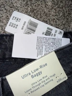 Hollister Ultra Low-Rise Baggy Jeans in Washed Black thumbnail 4