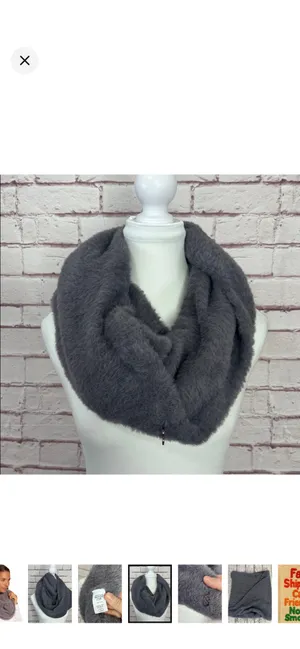 Calia Fuzzy Snood in Shark Gray/Purple Infinity Scarf Like New. Stretchy and super soft. Between a gray and a smokey purple. thumbnail 4