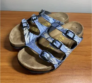 Birkenstock Papillio Florida Three Strap Floral Sandals Buckle Sz 39 Women's 8 thumbnail 1