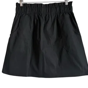 Kancy Kole‎ Skirt Women’s XL Black High Waisted Pull On Paper Bag A-Line Mini thumbnail 1