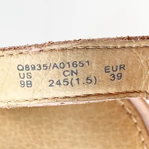 Coach Meg Leather with Snakeskin Tan Beige Leather Sandals Heels Shoes Women 9 thumbnail 13