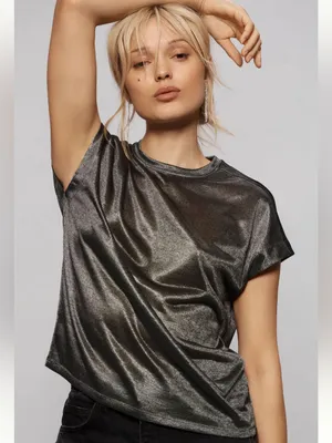 Anthropologie metallic top thumbnail 4