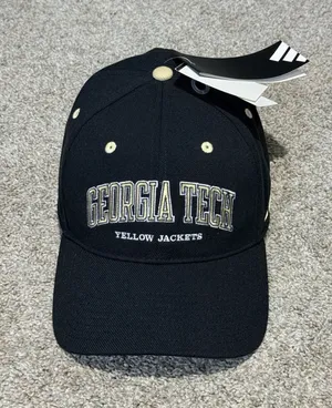 New Adidas Georgia Tech Yellow Jackets adidas Seasonal Flex Hat - Black size M/L thumbnail 2