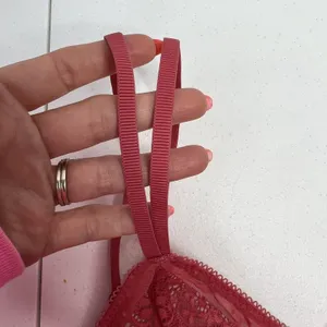 Victoria's Secret Bralette Sz L Bra Unlined Lace Detail Wireless Pink Adjustable thumbnail 6