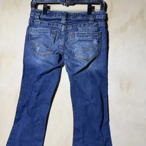 Aeropostale Hailey Skinny Flare Jeans Womens 3/4 Short Y2K Low Rise Blue thumbnail 7