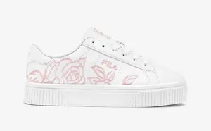 White Platform Embroidered Sneakers thumbnail 1