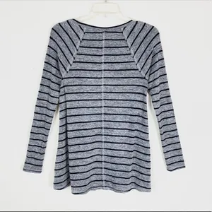 Hollister Grey & Black Striped Long Sleeve Knit Shirt thumbnail 3