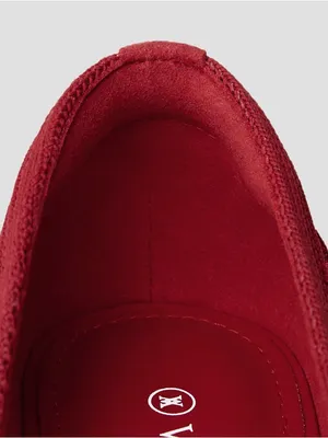 Vivaia Pointed Knit Ballet Flats in Crimson Red thumbnail 3