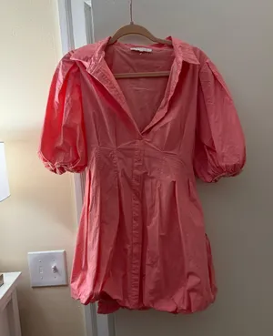 Olivaceous Pink Bubble Mini Dress thumbnail 1