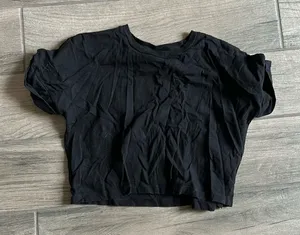ASOS design black crop tshirt thumbnail 1