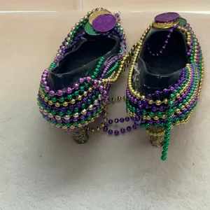 Mardi Gras Heels Purple Size 7.5 thumbnail 3