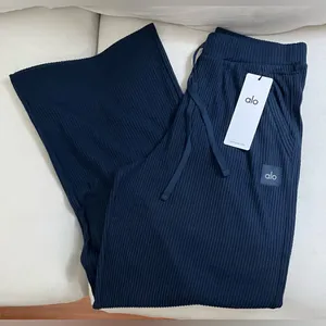 ALO Yoga NWT Muse Wide Leg Pants Navy Blue Size M thumbnail 7