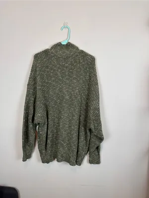 Offline by Aerie Chunky Knit 3/4 Zip Sweater Thumbhole Oversized Sweater Large thumbnail 5