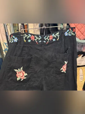Tricia Fix Anthropologie Maeve Reworked Embroidered Colette Linen Pants - 31 thumbnail 10
