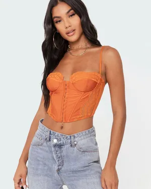 Edikted Payton Lace Corset Orange thumbnail 1