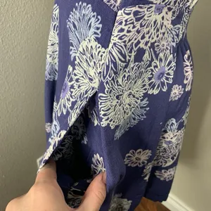 FREE PEOPLE Womens Sz S Floral Blue Hawaii Mini Fit & Flare Dress Pockets *Flaw thumbnail 4