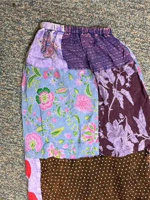 NEW Kantha Patchwork Harem Pants Boho Joggers Purple S-XL thumbnail 7