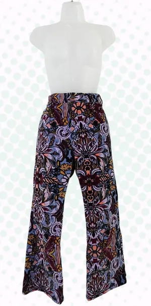 Free People Multicolor Floral Paisley High Rise Boot Cut Flare Pants Size 27/US4 thumbnail 1