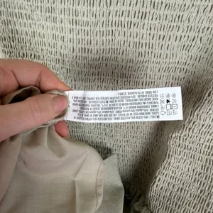 NWT English Factory Smocked Ruffle Sleeve Dress Sz M‎ Beige Fit & Flare Neutral thumbnail 7