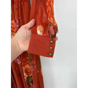 Baltic Born Lydia Rust Floral Maxi Dress Small NWT Long Sleeve Wedding Guest thumbnail 3