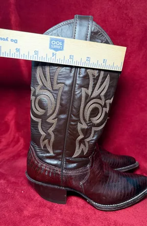 Justin L6977 Genuine Teja Lizard Vamp Embroidered Shaft Cowboy Boots Women US 5B thumbnail 9
