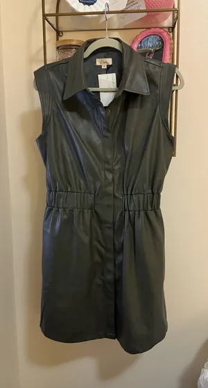 Leather short dress thumbnail 1