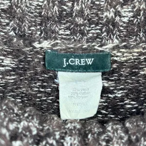 J.Crew Wool Sweater Women's Cowl‎ Neck Preppy Dark Academia Brown White Small thumbnail 3