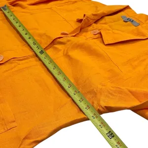 Flax by Jean Engelhart Orange Linen‎ Artsy Lagenlook Lightweight Jacket Size M thumbnail 8