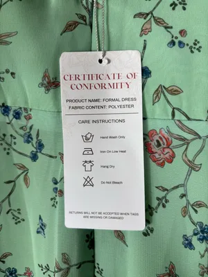 NWT Mint Green Floral High Low Formal Dress Women’s US 8 Wedding Guest Prom thumbnail 8
