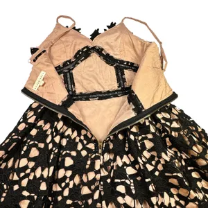 Blush Noir Black Lace Fit Flare Mini Dress Womens Small LBD Whimsigoth Coquette‎ thumbnail 9