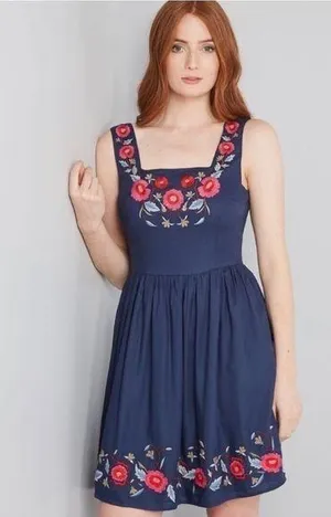 Modcloth NWT Navy Blue Enlightened Look Dress New thumbnail 1