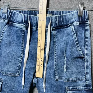 Celebrity Ace Pull On Distressed Denim Cargo Jogger‎ Pants 9/29 Elastic Waist thumbnail 5