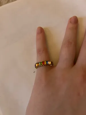 Gold multi color ring Size none thumbnail 2