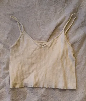 Brandy Melville white ribbed tank top thumbnail 1