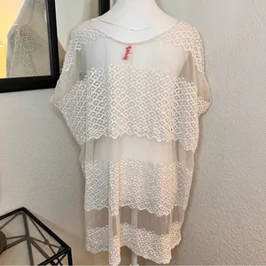 FREE PEOPLE‎ Cream Lace Oversized Short Size XS thumbnail 3