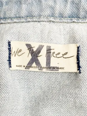 Free People We The Free Marci Coverall Sz XL Light Wash Denim Jumpsuit Utility thumbnail 9