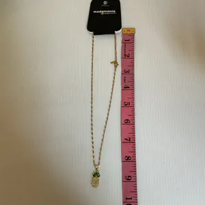 Gold-Plated Pineapple Necklace & Ring Set Sparkling Rhinestones Fashion Jewelry thumbnail 9