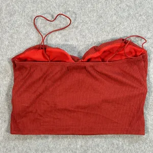 Urban Outfitters Cut Out Bralette Crop Top Women's Medium Rust Red Ribbed thumbnail 4