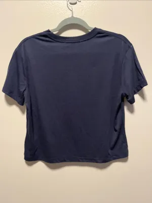 FAVORITE DAUGHTER (NWT) Cropped Collegiate Graphic Tee, Navy Burgundy, Size S thumbnail 7
