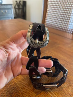 vintage Capezio Western leather boho southwestern belt M/L thumbnail 4